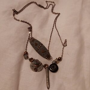 One of a kind metal art necklace